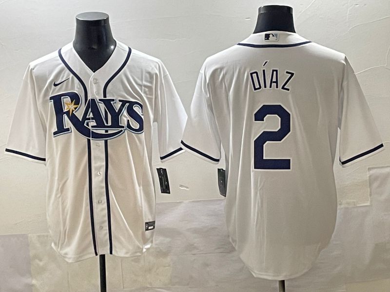 Men 2025 Tampa Bay Rays #2 Diaz White Game Nike MLB Jersey style 1->tampa bay rays->MLB Jersey